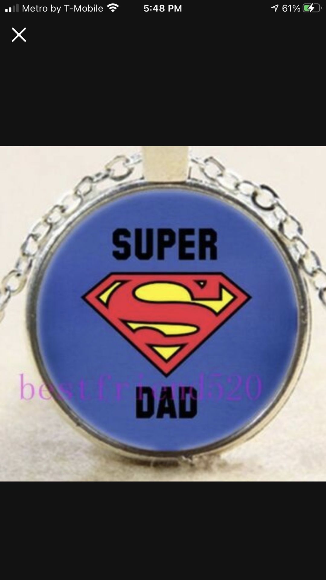 Super Dad / Super Man Tibetan Silver Necklace 