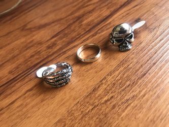Men biker rings and silver bands $10 each