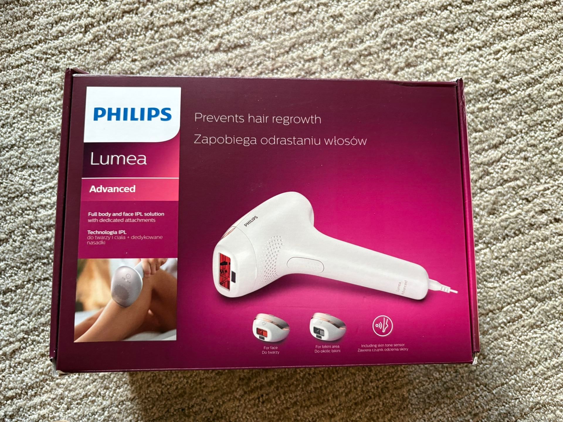 Philips Lumea Advanced IPL Hair Removal Device – Like New!