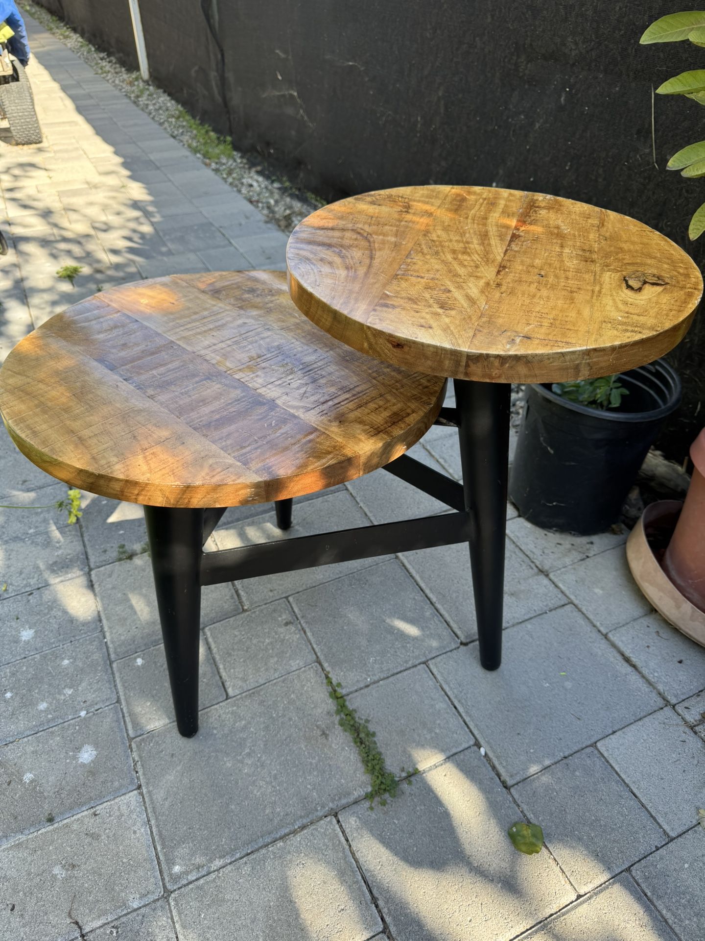 World Market Wood And Metal Multi Level End Table