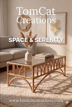 Glass Top Rattan Coffee Table