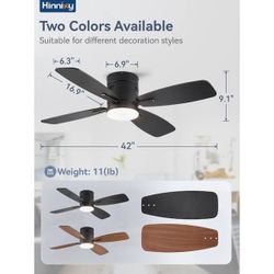 42 in. LED Indoor/Outdoor 4-Blade Black Ceiling Fan with Light and Remote Control Included