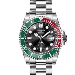 Invicta Silver Watch with Green and Red Accents Mens Watch
