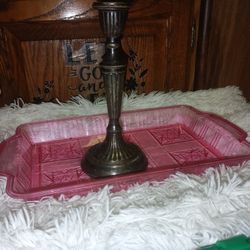 Vintage Single Bronze Colored Candle Holder For Sale.