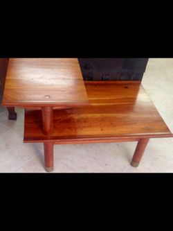 Mid Century Modern 2 Tier Cherry End table by Willet