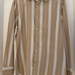 Men’s Brown Striped Banana Republic Long Sleeved Button Down Shirt