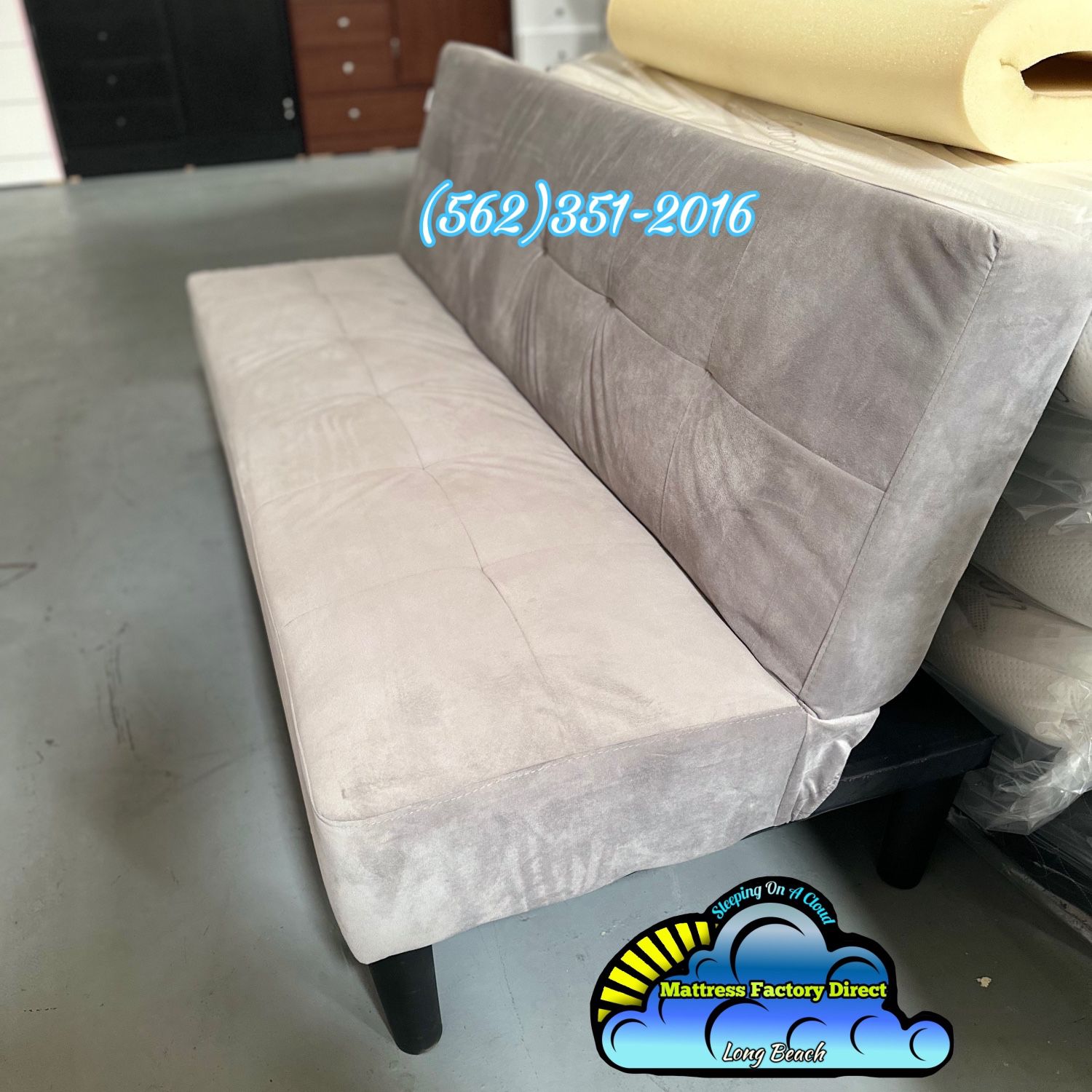 New Grey Futon Foldable Sofa Cama 