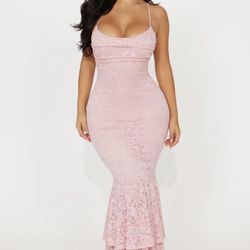 Light Dusty Pink Bodycon Maxi Dress - Size: XS