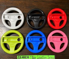 Wii Steering Wheel Racing Controller Grip for Nintendo Wii Wii U Remote Mario Kart Racing Wheel Driving Game Pink Red Green Blue Black White