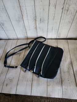 Travelon Two Tone Blue Crossbody Bag Expandable Travel Organizer 4 Zippers NWT