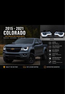 2015 To 2021 Chevy Colorado LED DRL Bar Projector Headlights