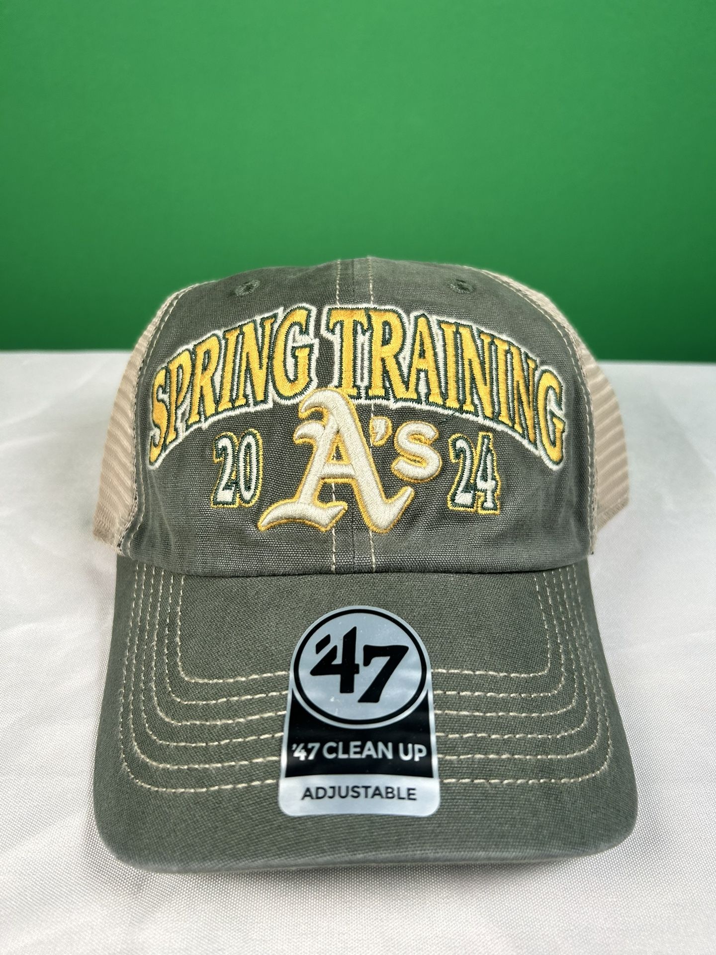Oakland A’s 2024 Spring Training Trucker Snapback – ’47 Clean Up Edition