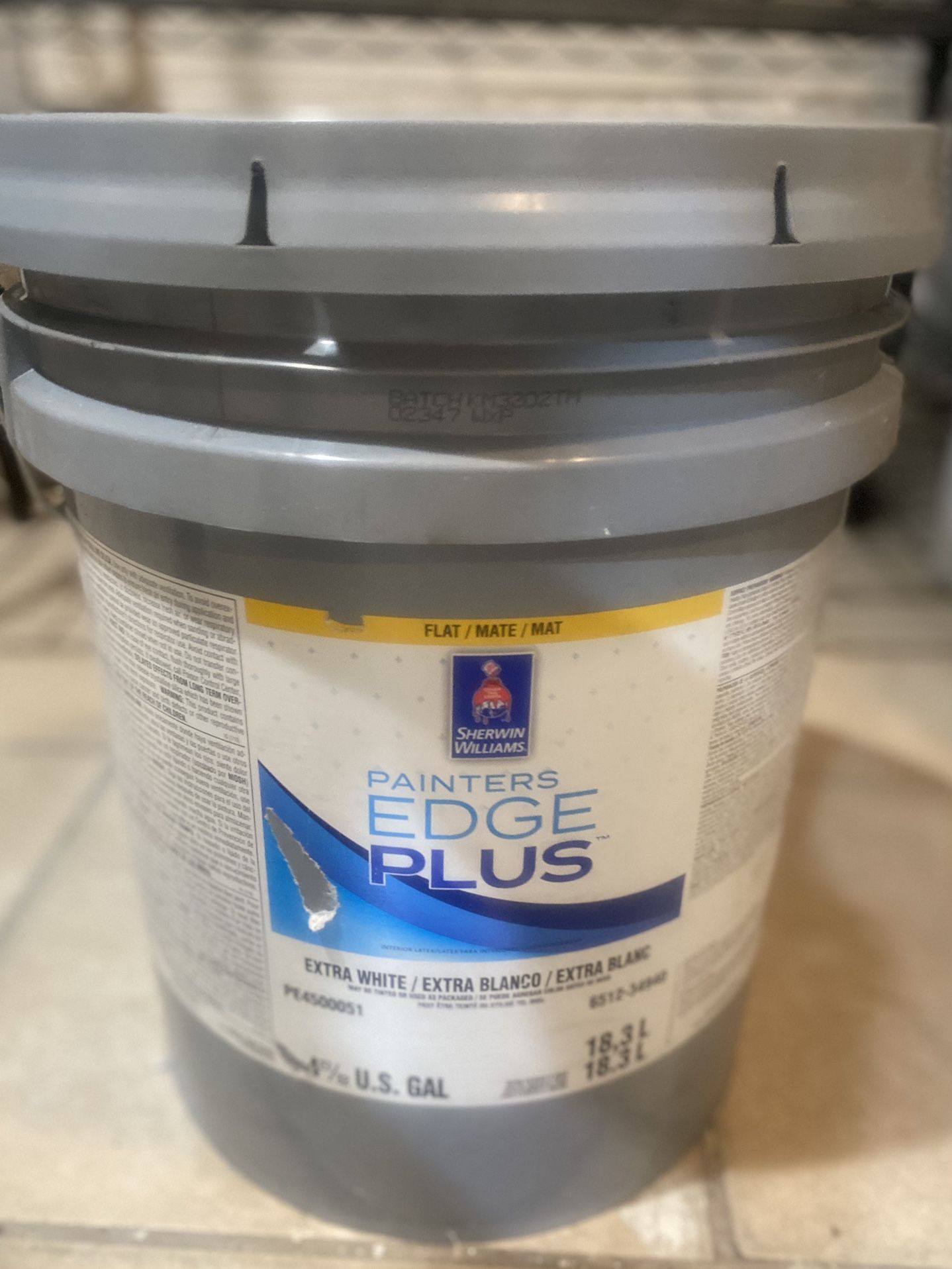 Interior Flat Gray Paint: #7029 Agreeable Gray. 5 Gallons.