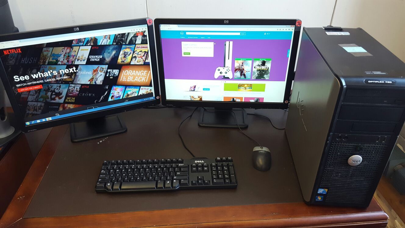 Dell Optiplex 780 Desktop Dual 22" Monitor Setup