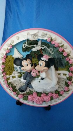 Mickey and Minnie wedding plate