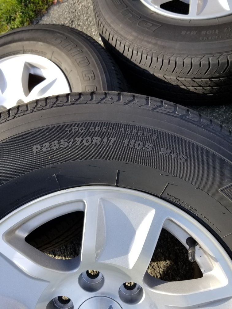 2017 Chevy Silverado rims and tires very good shape OEM rims comes with tire pressure sensors