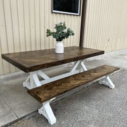 Custom Dining Table Farmhouse Country French Modern Rustic Solid Wood Set Restoration Hardware Insp Bench Hand Built Round Oval Counter Breakfast  