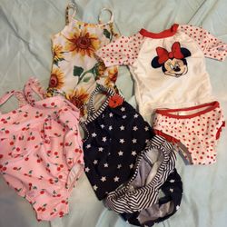 Baby Girl Swimsuit Bundle Disney Minnie Carter's  3-3-6M