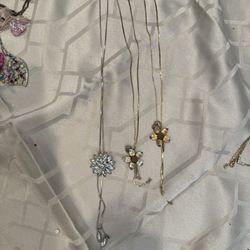 3 Vintage Sliding Metal Necklaces 