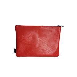Marvel SPIDERMAN - Embossed Faux Leather Red and Blue  Zippered Pouch 