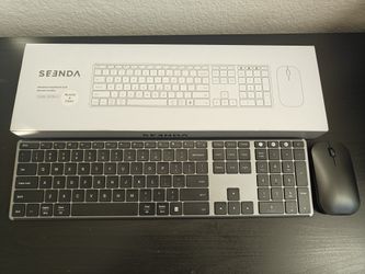Seenda Black And Gray Wireless Keyboard And Mouse 