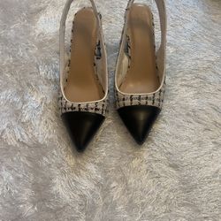 JustFab Edith White Boucle Shoes