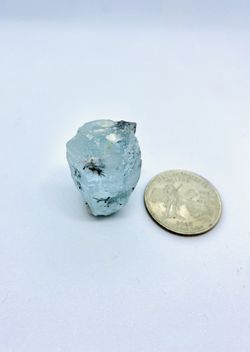 Aquamarine crystal with black Turmalines star inclusion