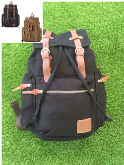 New canvas 22-30L backpack Black Or Brown can be used for a small diaper bag also great stylish look