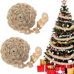 20 Yards Christmas Tree Garland Buffalo Plaid Ribbon