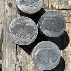 Used Bmw Pistons; 9.5 to 1 Compression Ratio, Used, No Cracks, Need Cleaning, Refurbishing,