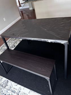 Modern Dining Table with Two Benches