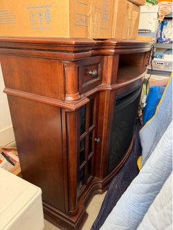MOVING SALE - Electric Fireplace TV Media Console — 62”L x 19”W x 40”H — $180 OBO
