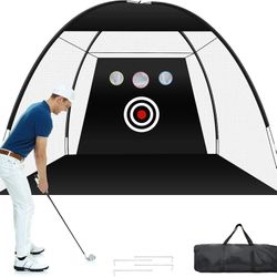 Golf Practice Net, 10x7ft Golf Hitting Aids Nets for Backyard Driving Chipping, Home Golf Swing Training with Targets - Men Indoor Outdoor Sports Game