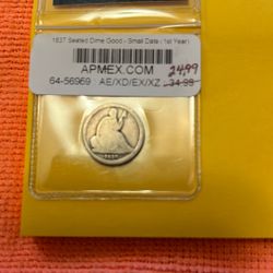 1837 Small Date Seated Liberty Dime