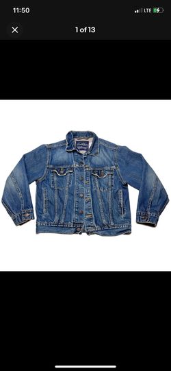 Levi's Strauss Signature Denim Jacket Womens M 8/10 Trucker 4 Pocket Distressed