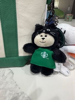 Starbucks Black Cat Plush Keychain