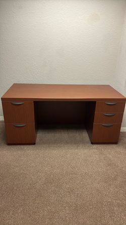 Cherry Wood Office Desk with Drawers