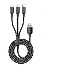 Multi USB Charging Cable 3A, 3 in 1 Fast Charger Cord Connector with Dual Phone/Type C/Micro USB Port Adapter, Compatible with Tablets Phone 12 11 Pro