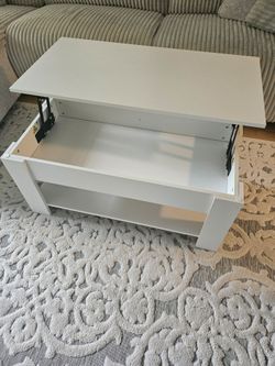 White Coffee table with storage