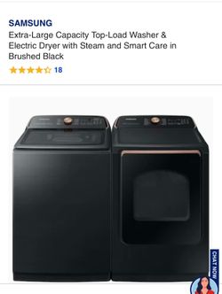Samsung Extra-Large Smart Washer & Electric Dryer Set - Brushed Black