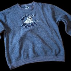 Vntg Big Dogs Who's Yer Daddy Polar Dogs Sweatshirt Blue LARGE 