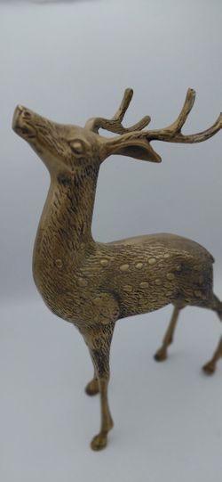 Large 13.5" Vintage Brass Buck