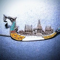 1940s "Siam" Brooch in STERLING SILVER