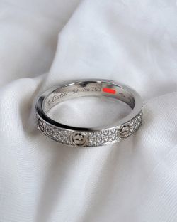 Cartier Love Ring, Mini Model, Paved (18K white gold)