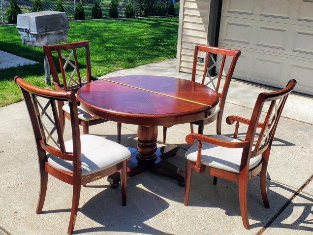 Wood Dining Table w/ 4 Chairs
