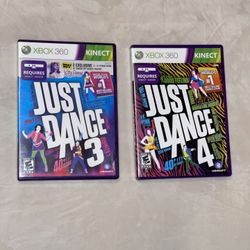 Just Dance 3 + Just Dance 4 (Microsoft Xbox 360 Kinect) (CIB)