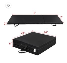 Foldable foam exercise mat (black)