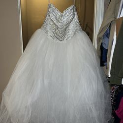 Jewel Tulle Plus Size Wedding Dress with Crystal Detail