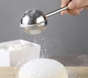 1pc Stainless Steel Flour Sieve, Matcha Powder Spice Powder Sieve, Cream Sugar Powder Sieve, Semicircle Tea Strainer, Powder Dispenser