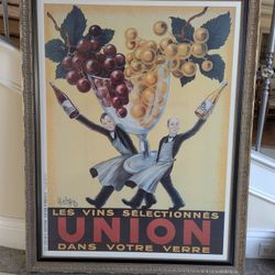 Union Les Vins Selectionnes Vintage Framed  Art